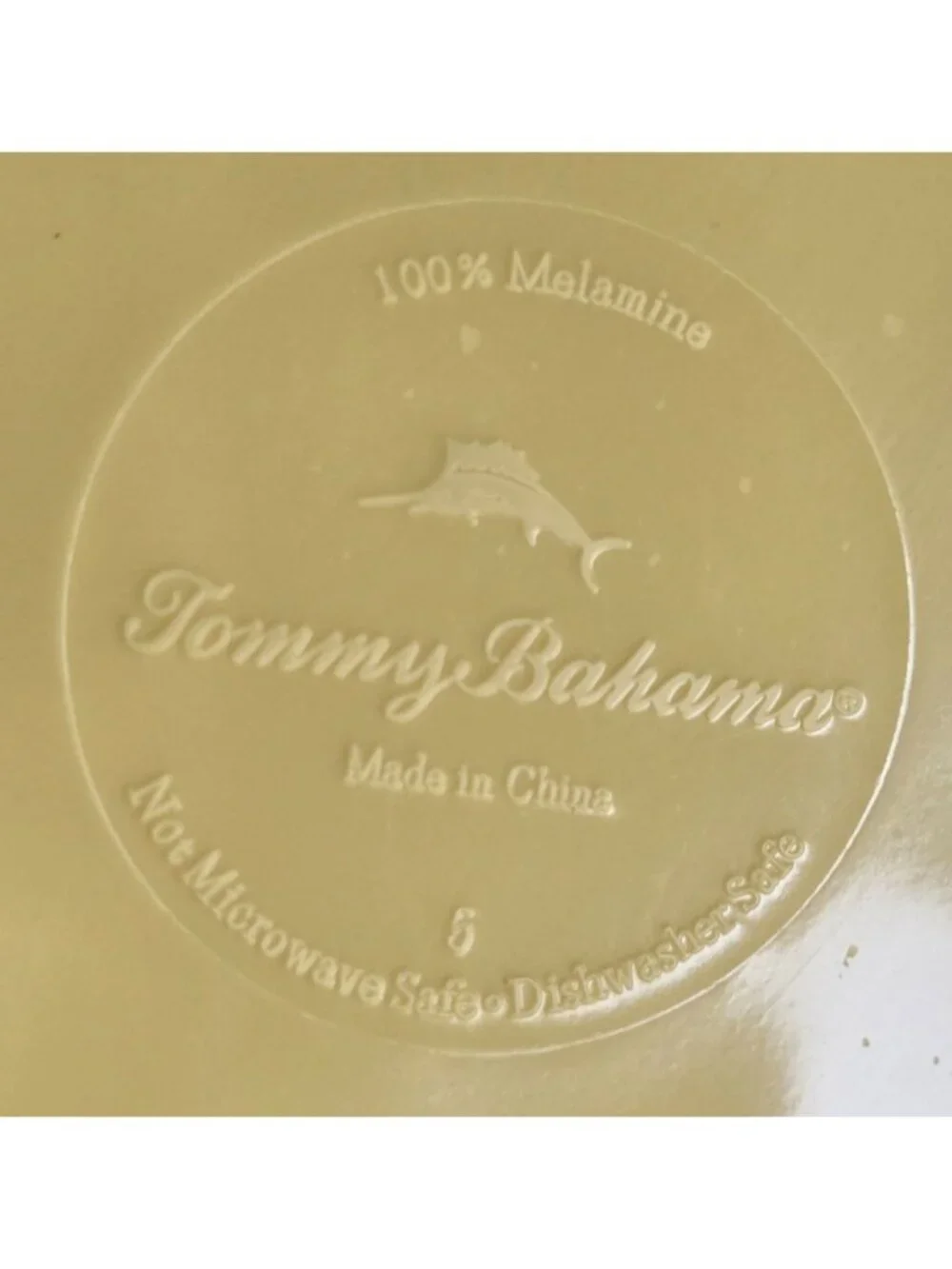 Tommy Bahama Yellow Melamine Dinner Plates Hobnail Square Set of 4